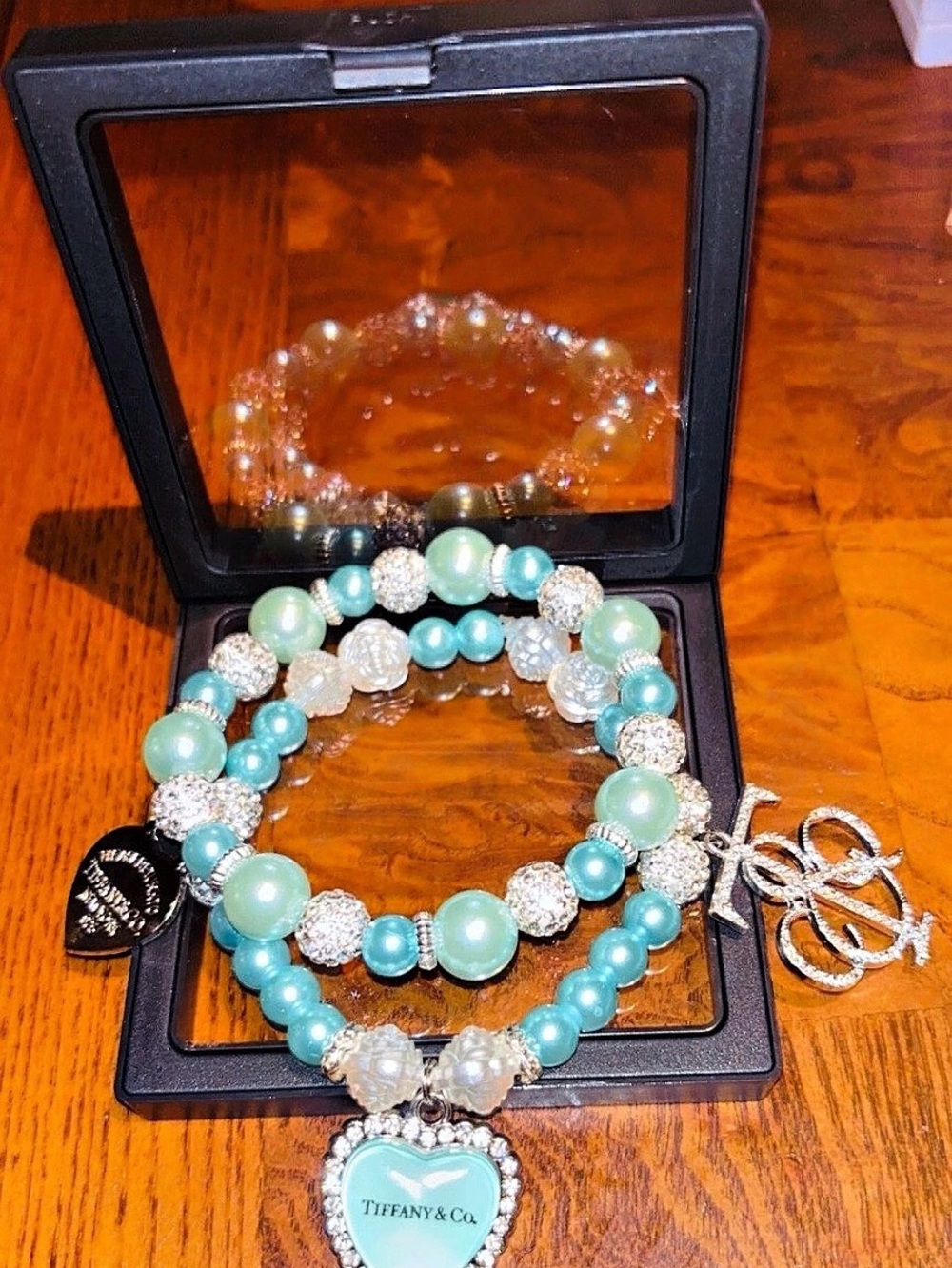 Tiffany & Co. Beaded Charm Bracelet Set in Turquoise & Blue